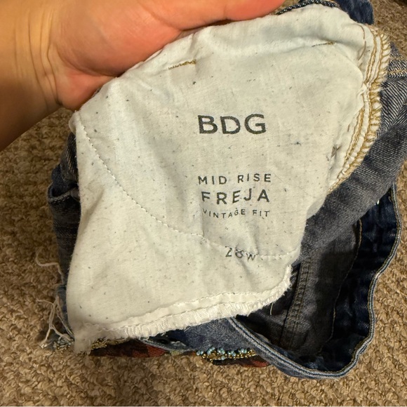 Urban Outfitters BDG Beaded Studded Y2K Distressed Jean Short Size 26 Festival - Picture 7 of 10